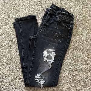 Judy blue black distressed boyfriend fit jeans size 1/25